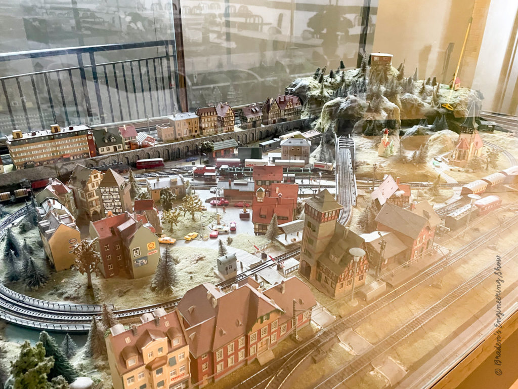marklin display with buildings and track
